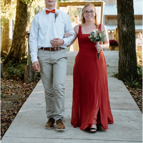 David’s Bridal Cinnamon Bridesmaid Dress - Picture 1 of 3